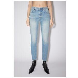 Acne Studios Womens Jeans High Rise Slim Fit Cropped Melk Light Blue 26 EU 30